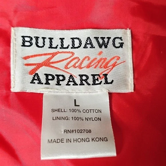 NASCAR Bulldog Racing Apparel Winston Cup Series Canvas Snap Up Jacket Large - Picture 11 of 11